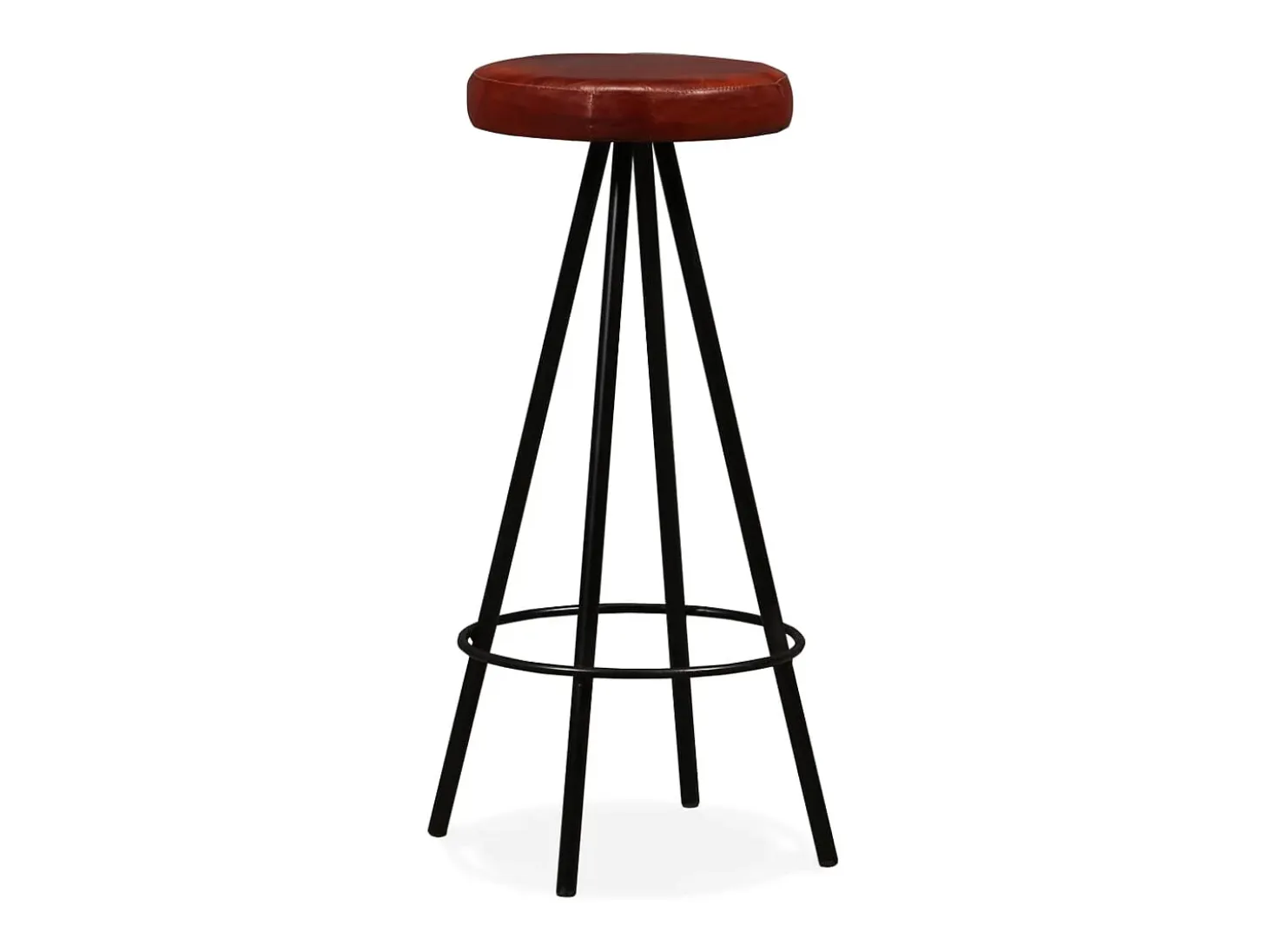 Juego de 4 taburetes de bar de cuero genuino