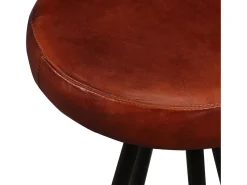Juego de 4 taburetes de bar de cuero genuino