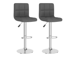 Juego de 2 taburetes de bar de tela gris oscuro