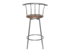 Juego de 2 taburetes de bar de madera marrón de diseño moderno 1202010