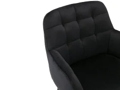 Juego de 2 taburetes de bar de terciopelo y metal - Negro - PEGA