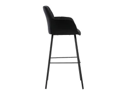 Juego de 2 taburetes de bar de terciopelo y metal - Negro - PEGA