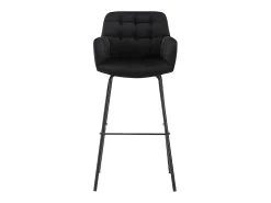 Juego de 2 taburetes de bar de terciopelo y metal - Negro - PEGA