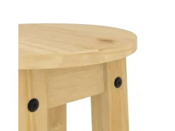 Juego de 2 taburetes de bar de madera maciza de pino