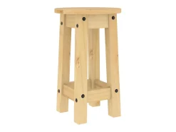 Juego de 2 taburetes de bar de madera maciza de pino