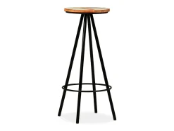 Juego de 4 taburetes de bar de madera maciza recuperada