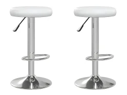 Juego de 2 Taburetes de cocina cuero sintético blanco ES62214
