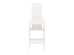 Juego de 2 Taburetes de cocina madera maciza pino blanco 40x42x120cm ES37207