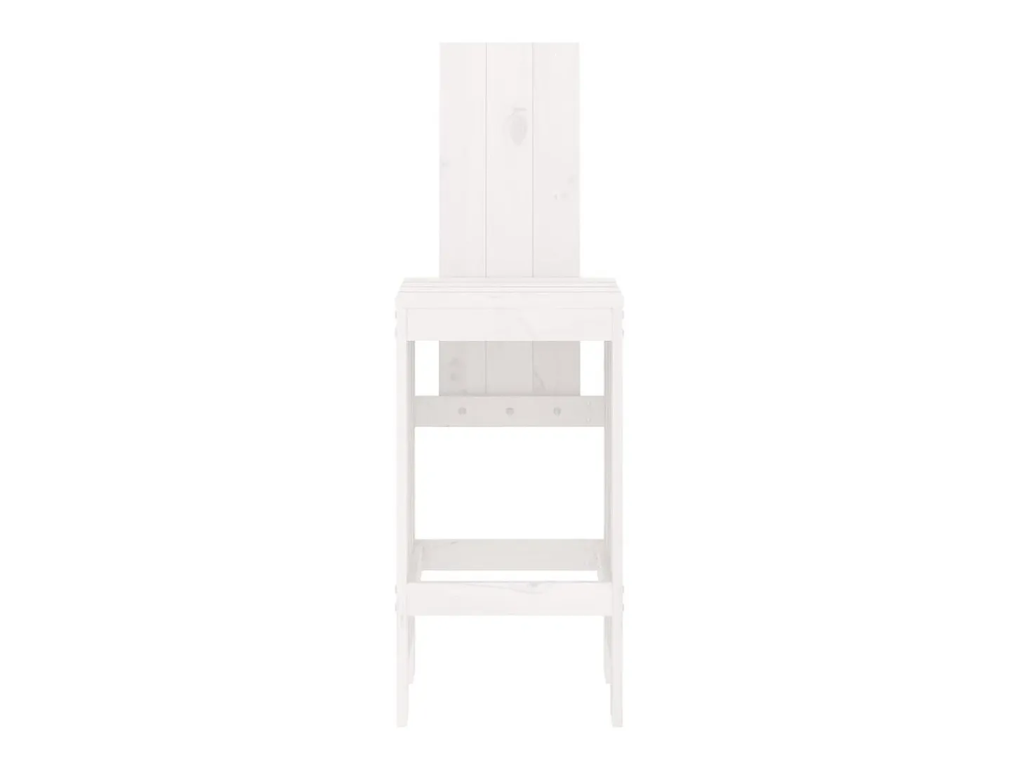 Juego de 2 Taburetes de cocina madera maciza pino blanco 40x42x120cm ES37207