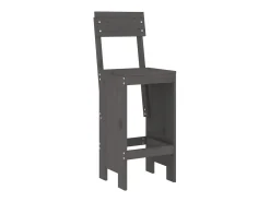 Juego de 2 Taburetes de cocina madera de pino gris 40x48,5x115,5 cm ES29267