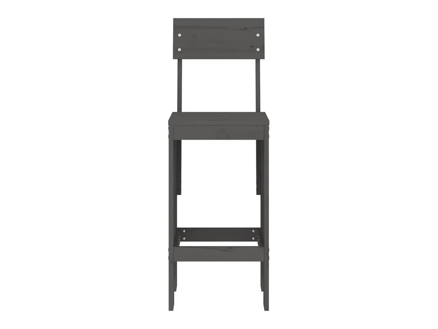 Juego de 2 Taburetes de cocina madera de pino gris 40x48,5x115,5 cm ES29267