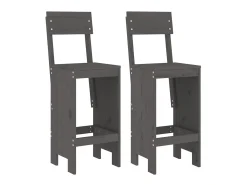 Juego de 2 Taburetes de cocina madera de pino gris 40x48,5x115,5 cm ES29267