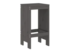 Juego de 2 Taburetes de cocina madera maciza pino gris 40x36x75 cm ES94144
