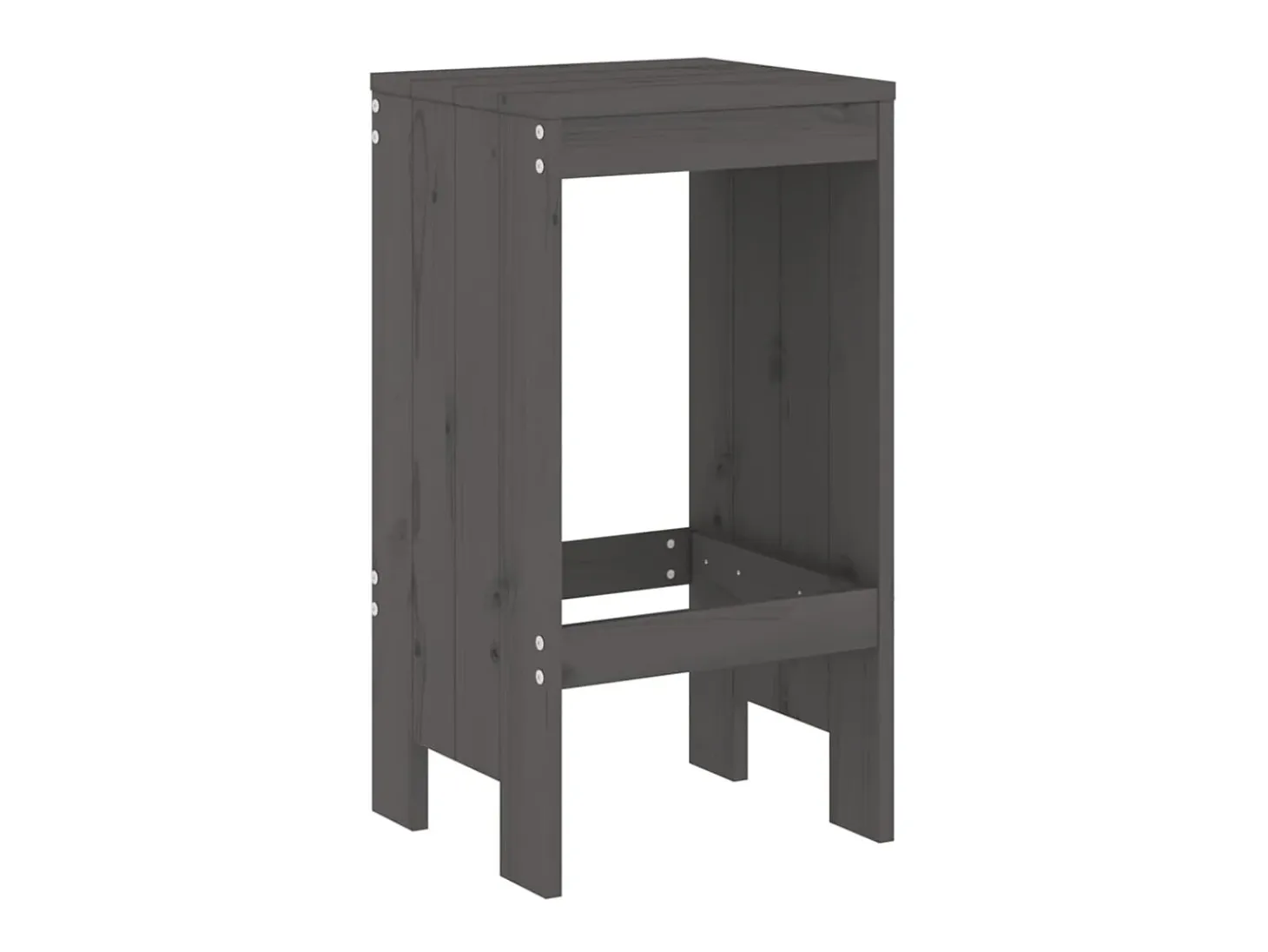 Juego de 2 Taburetes de cocina madera maciza pino gris 40x36x75 cm ES94144