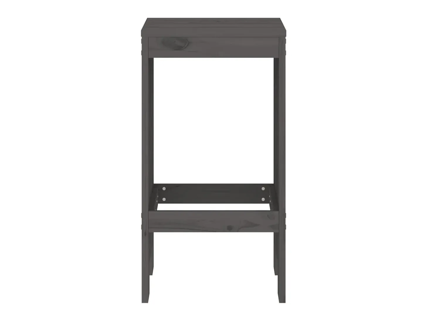 Juego de 2 Taburetes de cocina madera maciza pino gris 40x36x75 cm ES94144