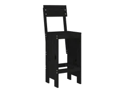 Juego de 2 Taburetes de cocina madera de pino negro 40x48,5x115,5 cm ES29245