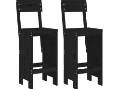 Juego de 2 Taburetes de cocina madera de pino negro 40x48,5x115,5 cm ES29245