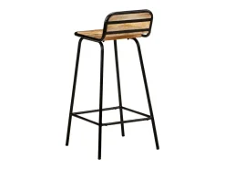 Juego de 2 Taburetes de cocina madera maciza de mango ES83691