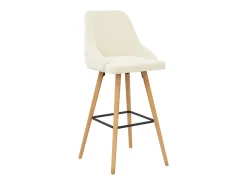 Juego de 2 Taburetes de cocina terciopelo crema ES26135
