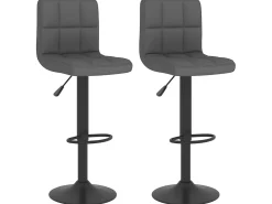 Juego de 2 Taburetes de cocina tela gris oscuro ES83531
