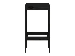 Juego de 2 Taburetes de cocina madera maciza pino negro 40x36x75 cm ES27180