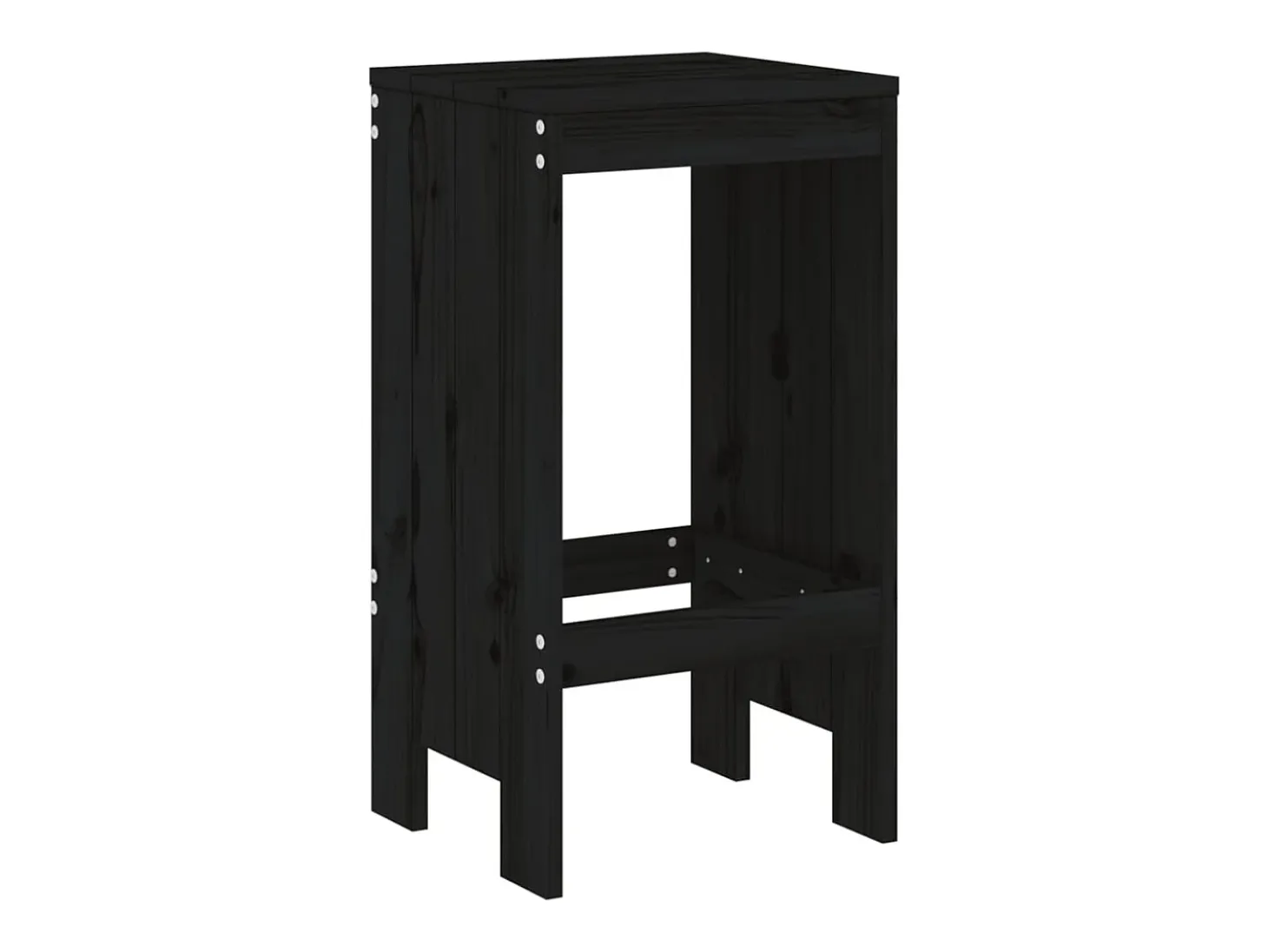 Juego de 2 Taburetes de cocina madera maciza pino negro 40x36x75 cm ES27180