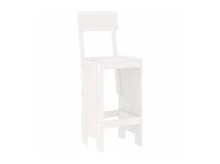 Juego de 2 Taburetes de cocina madera pino blanco 40x48,5x115,5 cm ES62822