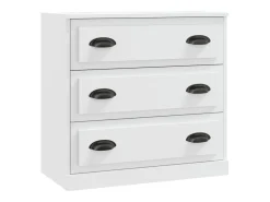 Juego de aparador de 3 piezas, madera de ingeniería blanca