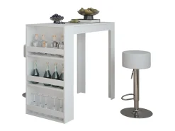 Juego de mesa de bar blanco 57x117x106 repose