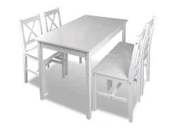 Juego de muebles de comedor 5 piezas blanco