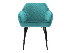 Juego de 6x sillas de comedor tapizadas en sillones de terciopelo petróleo