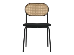 Juego de 2x Sillas de comedor/salón tapizadas negro asiento con respaldo curvado