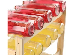 KADAX Botellero de Madera para Vino 20 Botellas Estante para Alcohol