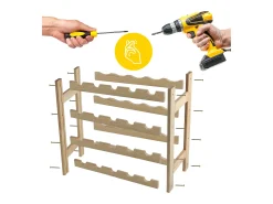 KADAX Botellero de Madera para Vino 20 Botellas Estante para Alcohol