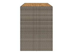 Karaca Mesa alta jardín superficie madera ratán PE gris 185x80x110 cm