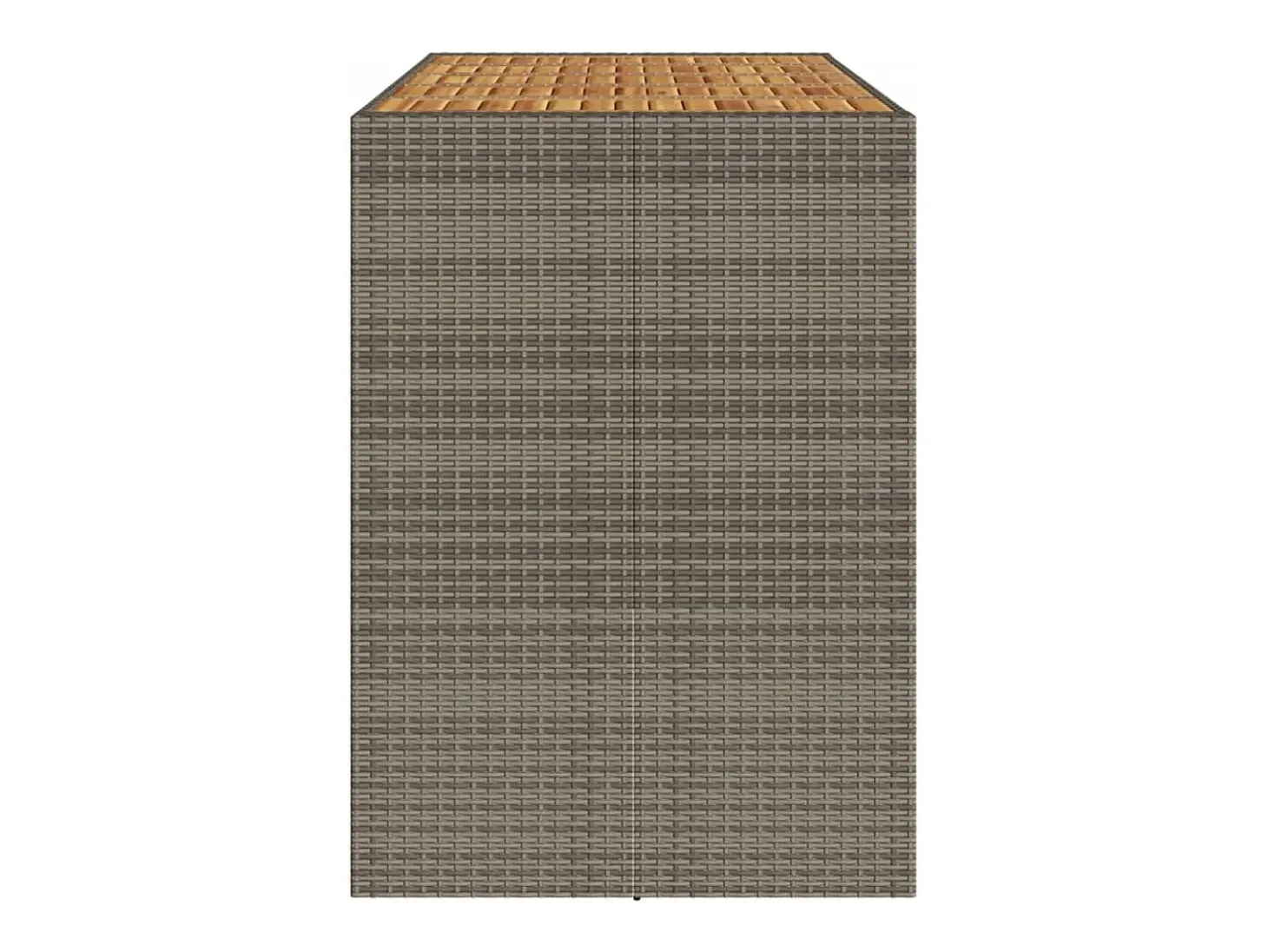 Karaca Mesa alta jardín superficie madera ratán PE gris 185x80x110 cm