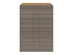 Karaca Mesa alta jardín superficie madera ratán PE gris 105x80x110 cm