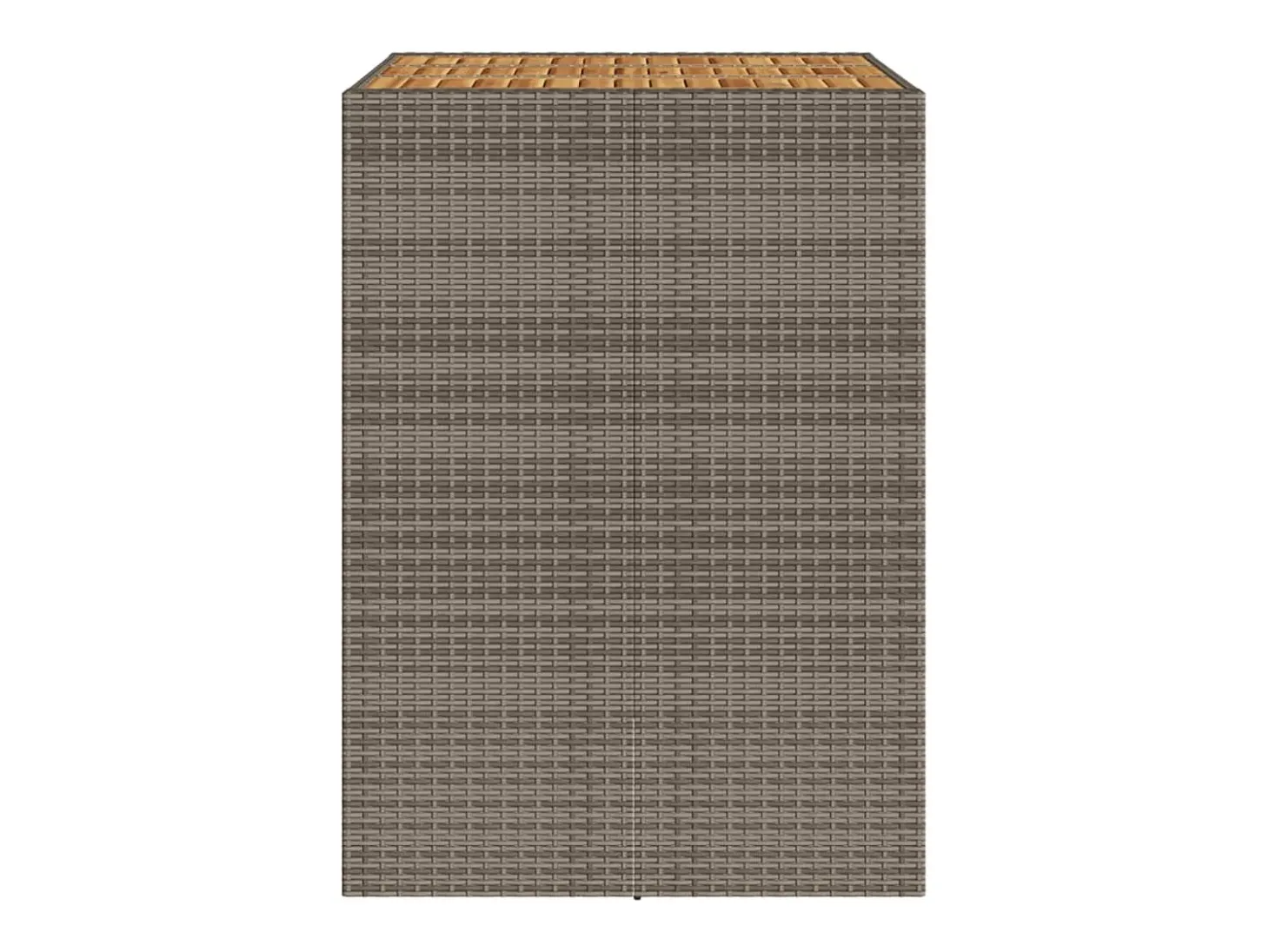 Karaca Mesa alta jardín superficie madera ratán PE gris 105x80x110 cm