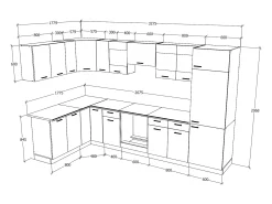 Kitchenette Esilo Blanco / Antracita AL. 207 x AN. 505 x. P. 60 cm