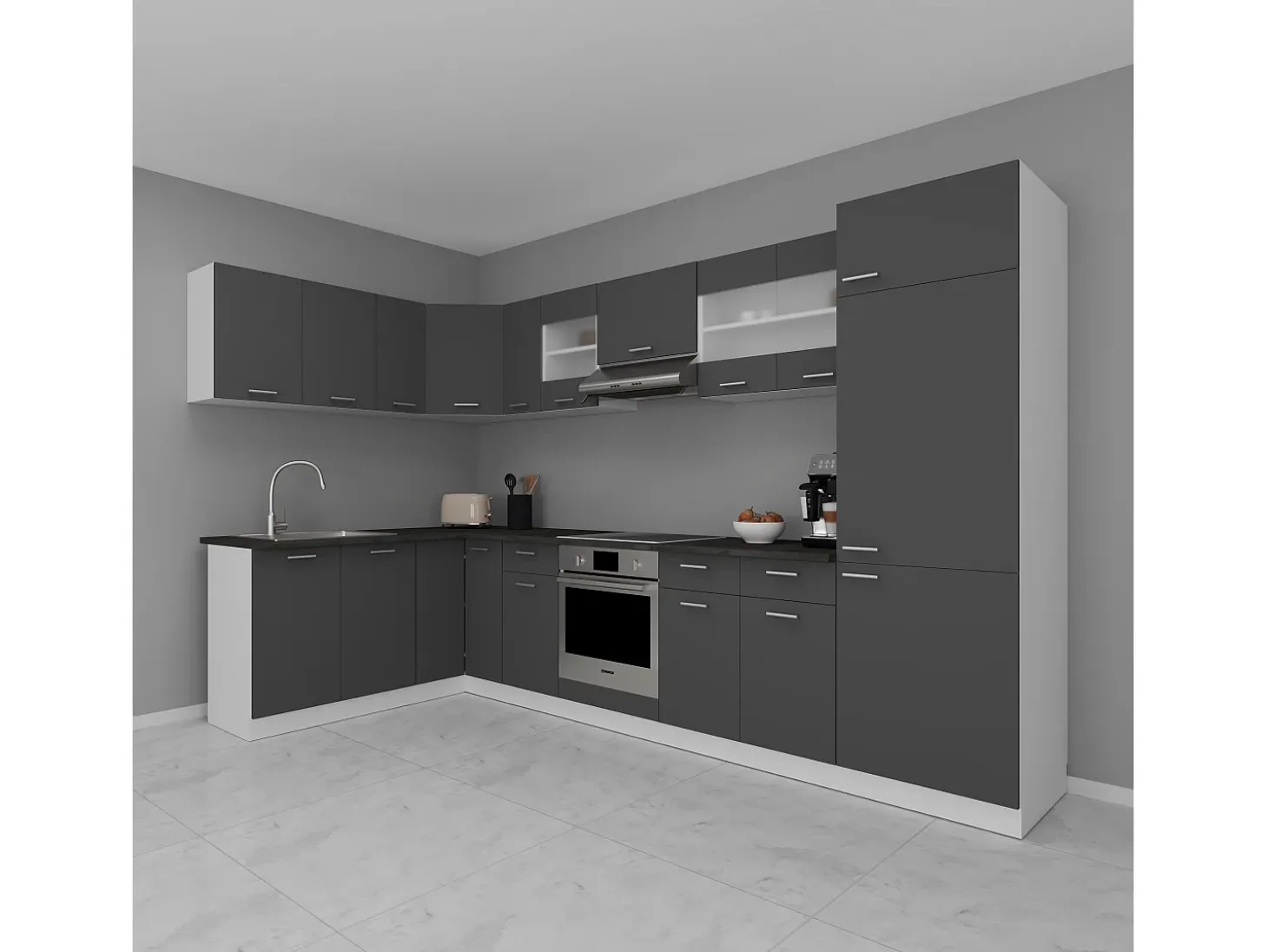 Kitchenette Esilo Blanco / Antracita AL. 207 x AN. 505 x. P. 60 cm