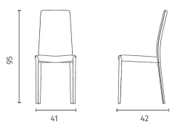 Kitty - Silla de piel sintética marrón (4 piezas)