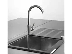 Kiwo Mezclador de fregadero estilo acero inoxidable Essebagno