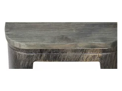 Kontoir Taburete de 76 cm de acero blanco brillante con asiento de pino macizo oscuro-Color Amarillo