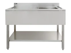 Kukoo - Fregadero Comercial de Cocina de 1 Seno de Acero Inoxidable con Escurridor a la Izquierda