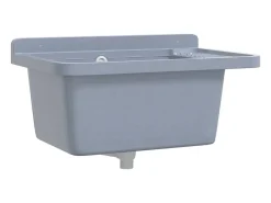 Lavabo de pared, gris, 60x40x28 cm, resina