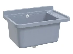 Lavabo de pared, gris, 60x40x28 cm, resina