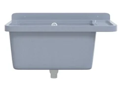 Lavabo de pared, gris, 60x40x28 cm, resina