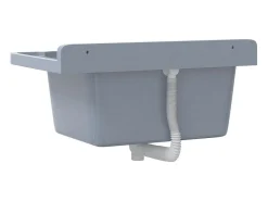 Lavabo de pared, gris, 60x40x28 cm, resina