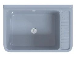 Lavabo de pared, gris, 60x40x28 cm, resina