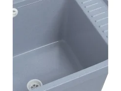 Lavabo de pared, gris, 50x35x24 cm, resina